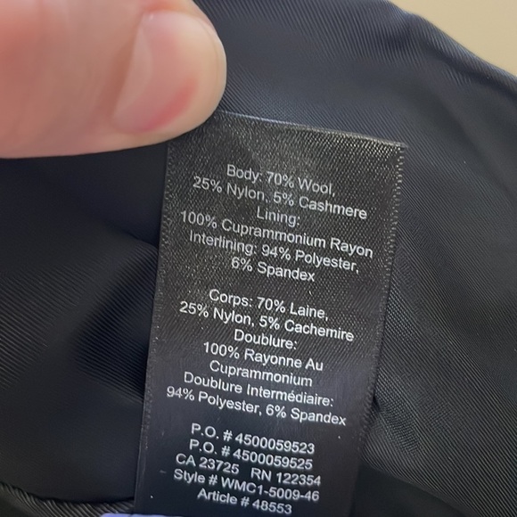 Aritzia Babaton - Wool Pea Coat Jacket - Dark Charcoal - medium - Picture 8 of 16